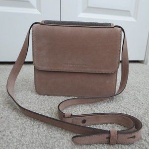 Brunello Cucinelli Monili Beaded Suede Leather Crossbody Shoulder Bag